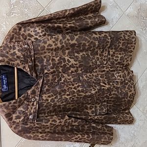 Susan Graver Style Leopard Printed Coat/Jacket Sz S